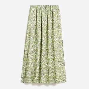 NWT jcrew linen green floral maxi skirt 2